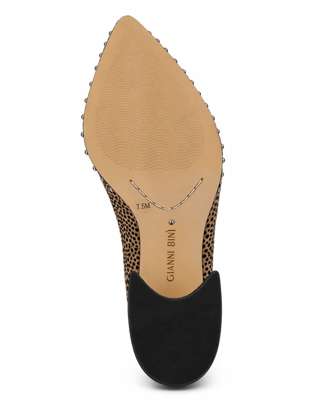 Gianni Bini Studded Tan Cheetah-Print Block Heel Booties NEW - Picture 2 of 3